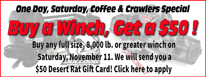Coffee & Crawlers Winch Promotion