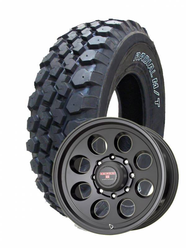 31x10.50R15 Mudstar M/T on Tracker II Black Wheels