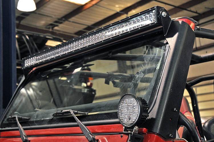 Jeep TJ LED Light Bar Windshield Mounts