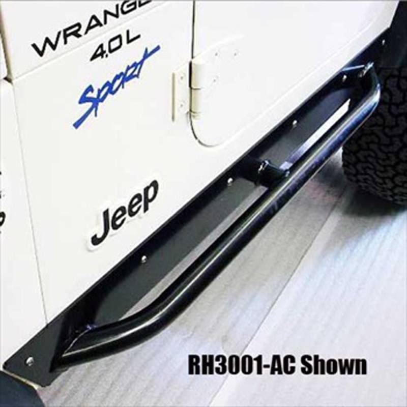 Rock Hard 4x4 Patriot Series Rocker Guards w/ Tube Sliders - Black Finish - Jeep  Wrangler YJ