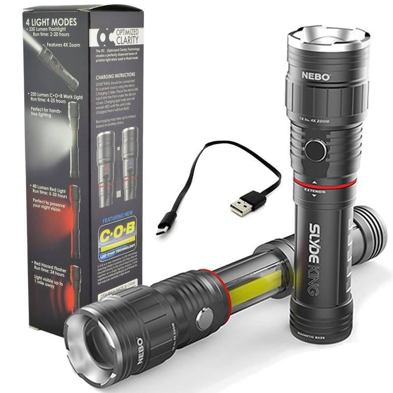 Nebo Slyde King Rechargeable 330+ Lumen LED Flashlight