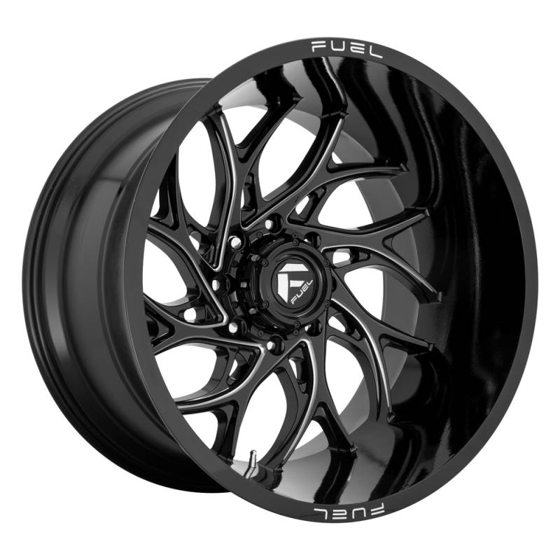 22 x 10 FUEL 1PC RUNNER GLOSS BLACK MILLED 5X5.0 4.79 BS