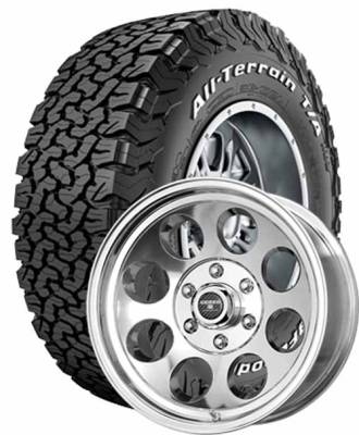 BF Goodrich - 33X10.50R15 BFG A/T KO2 on Tracker II Polished Wheels