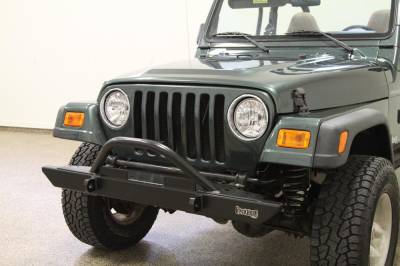 Rock Hard 4X4 - Rock Hard 4x4 Mid Width Legendary Front Bumper Angled Forward Hoop - Jeep CJ/YJ/TJ