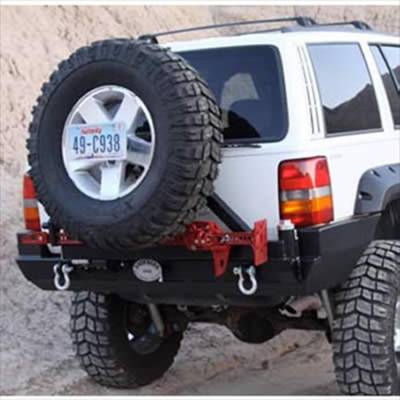 Rock Hard 4X4 - Rock Hard 4X4 Patriot Series Rear Bumper with Tire Carrier - Jeep Grand Cherokee WJ