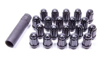 Gorilla Accessories - 5 Tire Spline Style Black Jeep JK Lug Nut Kit, 1/2"