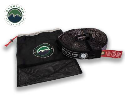 Overland Vehicle Systems - OVS Recovery  Tow Strap 20,000 lb. 2" x 30' Gray With Black Ends & Storage Bag