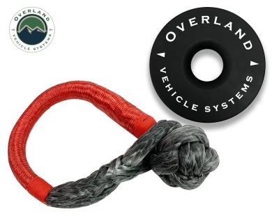 Overland Vehicle Systems - OVS Recovery Combo Pack Soft Shackle 5/8" 44,500 lb. and Recovery Ring 6.25" 45,000 lb. Black
