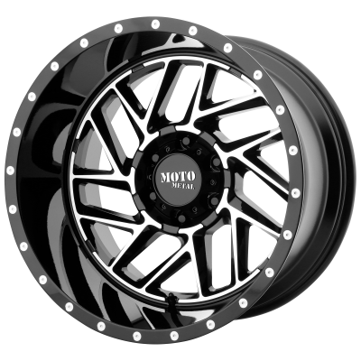 MOTO METAL - 20 x 9 MM BREAKOUT GLOSS BLACK MACHINED - 8X180