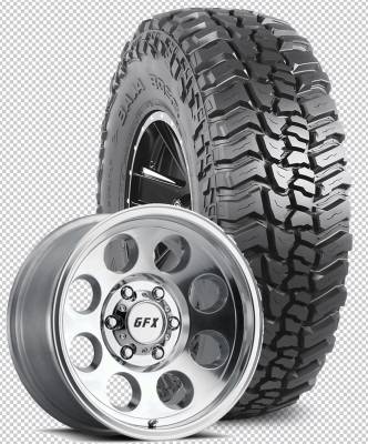 Mickey Thompson - LT315/70R17  M/T BAJA BOSS Tires on Tracker III Polished Wheels