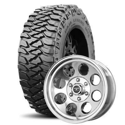 Mickey Thompson - 33X10.50R15LT M/T BAJA LEGEND MTZ RWL on 15x8 DR Tracker III Polished