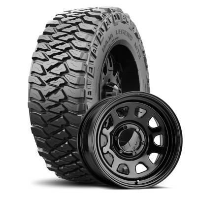 Mickey Thompson - 33X10.50R15LT M/T BAJA LEGEND MTZ RWL on 15x8 DR Daytona Black Steel