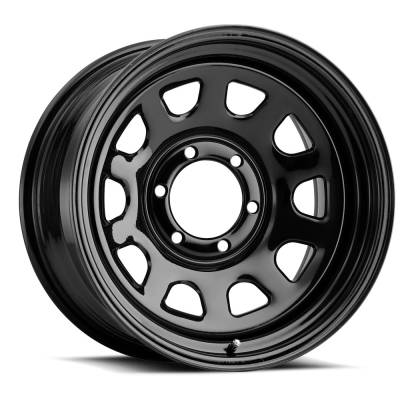 Desert Rattler Wheels - 17x9 DR Black Daytona Steel  5"BS - 5-5.0