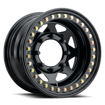 Raceline Wheels - 15X8 Raceline Beadlock RT80-Rock 8 Spoke Gloss Black-8X165.1  3.75"BS