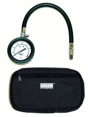 Viair Compressors - 2.5" Tire Gauge w/Hose (0 to 100 PSI, with Storage Pouch)