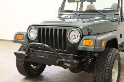 Rock Hard 4X4 - Rock Hard 4x4 Narrow Width Legendary Front Bumper Angled Forward Hoop - Jeep CJ/YJ/TJ