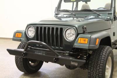 Rock Hard 4X4 - Rock Hard 4x4 Full Width Legendary Front Bumper Angled Forward Hoop - Jeep CJ/YJ/TJ