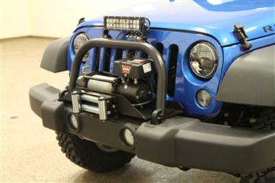 Rock Hard 4X4 - Rock Hard 4X4 Shorty Grille Guard and Light Mount Hoop - Jeep Wrangler JK 2D/4D