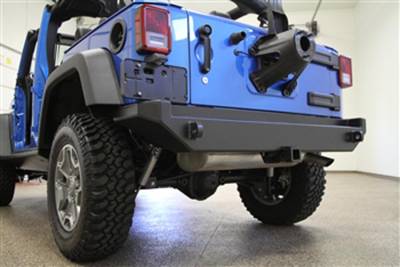 Rock Hard 4X4 - Rock Hard 4X4 Aluminum Patriot Series Rear Bumper w/o Tire Carrier - Jeep Wrangler JK 2D/4D
