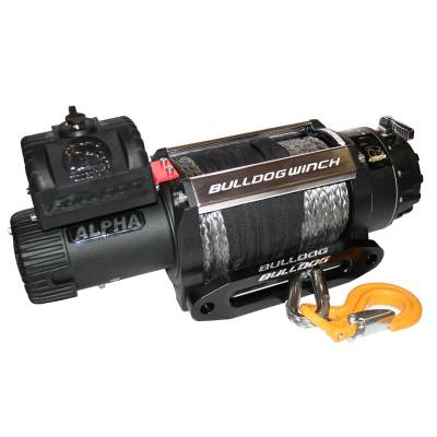 Bulldog Winch - 15000lb Alpha Truck Winch, Synthetic rope, Hawse Fairlead