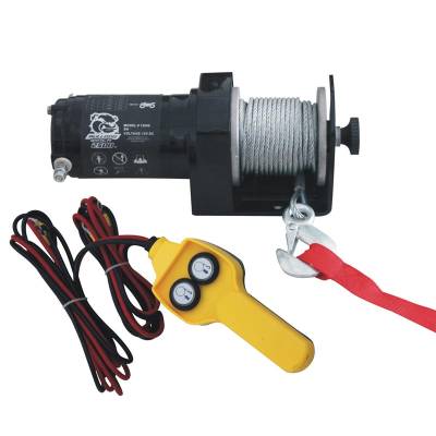 Bulldog Winch - 2000lb Utility Winch, 50ft wire rope, hand held controller