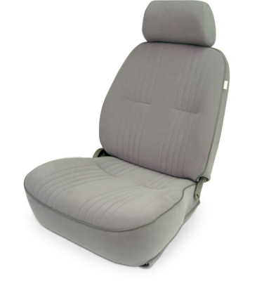 Pro Car Seats by Scat - ProCar Pro 90 Headrest Seat - Grey Velour Cloth - Driver (Left)