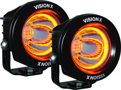 Vision X Lighting - VISION X OPTIMUS ROUND HALO BLACK 1 10W LED 2 LIGHT KIT