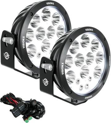 Vision X Lighting - VISION X PAIR OF 8.7" CANNON ADVENTURE HALO 14 LED LIGHT MIXED BEAM INCLUDING HARNESS
