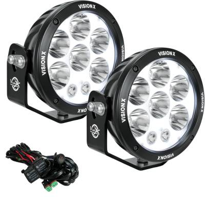 Vision X Lighting - VISION X PAIR OF 6.7" CANNON ADVENTURE HALO 8 LED LIGHT MIXED BEAM INCLUDING HARNESS