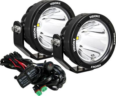 Vision X Lighting - VISION X PAIR OF 4.7" SINGLE SOURCE 40 WATT CANNON CG2 LIGHTS INCLUDING HARNESS USING DT CONNECTORS