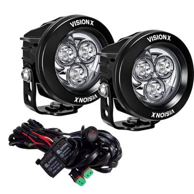 Vision X Lighting - VISION X PAIR OF 3.7" 3 LED CG2 MINI LIGHT CANNONS INCLUDING HARNESS