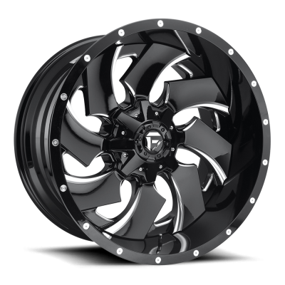 Fuel Wheel - 24 x 16  FUEL 2PC CLEAVER GLOSS BLACK MILLED - 5X5.0/5.5 - 4.6 BS