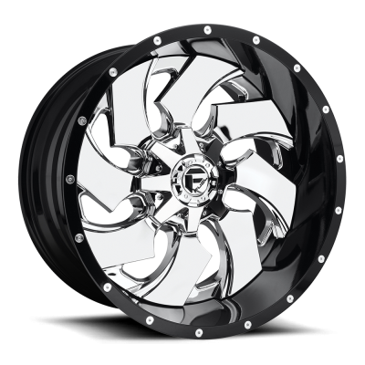 Fuel Wheel - 22 x 12  FUEL 2PC CLEAVER CHROME PLATED GLOSS BLACK LIP - 8X170 - 4.77 BS
