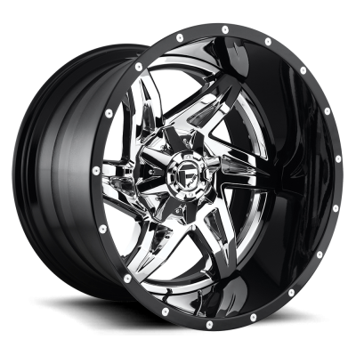 Fuel Wheel - 22 x 12  FUEL 2PC ROCKER CHROME PLATED GLOSS BLACK LIP - 8X170 - 4.77 BS