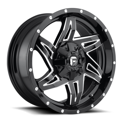 Fuel Wheel - 20 x 9  FUEL 1PC ROCKER GLOSS BLACK MILLED - 5X4.5/5.0 - 5.04 BS