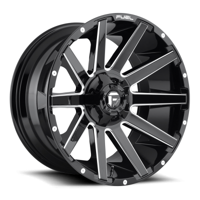Fuel Wheel - 20 x 9  FUEL 1PC CONTRA GLOSS BLACK MILLED - 6X120/5.5 - 5.75 BS