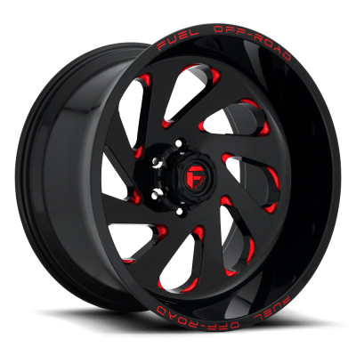 Fuel Wheel - 22 x 12  FUEL 1PC VORTEX GLOSS BLACK RED TINTED CLEAR - 5X5.0 - 4.77 BS