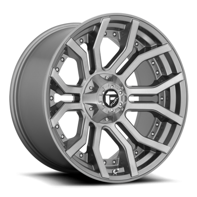 Fuel Wheel - 20 x 9  FUEL 1PC RAGE PLATINUM BRUSHED GUN METAL TINTED CLEAR - 5X5.0/5.5 - 5.04 BS