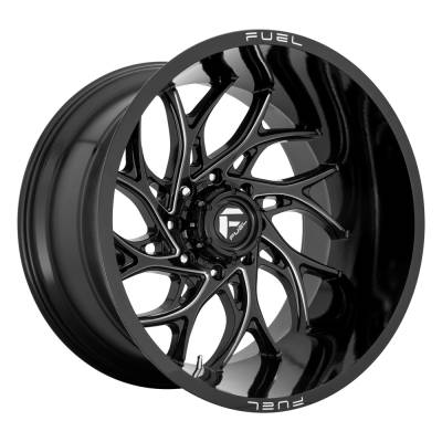 Fuel Wheel - 24 x 14  FUEL 1PC RUNNER GLOSS BLACK MILLED - 6X5.5 - 4.55 BS