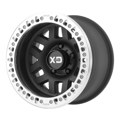 XD SERIES WHEELS - 17 x 9 XD  MACHETE CRAWL SATIN BLACK W/ MACHINED RING - 8X6.5 - 3.5" BS