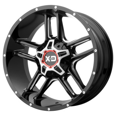XD SERIES WHEELS - 22 x 10 XD  CLAMP GLOSS BLACK MILLED - 5X5.0/5.5 - 4.79" BS