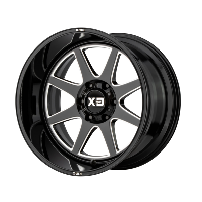 XD SERIES WHEELS - 20 x 10 XD  PIKE GLOSS BLACK MILLED - 5X5.0 - 4.79" BS