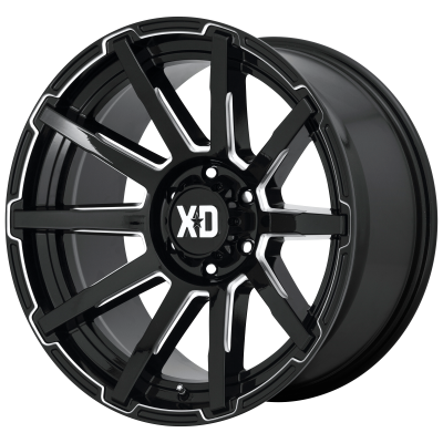 XD SERIES WHEELS - 20 x 9 XD  OUTBREAK GLOSS BLACK MILLED - 5X150 - 5" BS