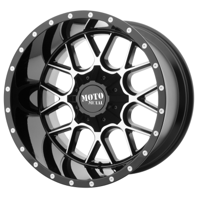 MOTO METAL - 20 x 9 MM SIEGE GLOSS BLACK MACHINED - 8X180