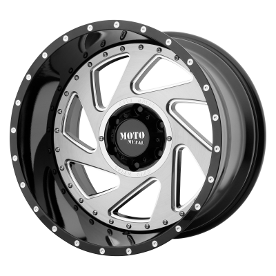 MOTO METAL - 20 x 12 MM CHANGE UP GLOSS BLACK MILLED W/ BRUSHED INSERTS - 6X135