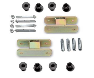 Warrior Products - 2.5" GREASABLE LIFT SHACKLES, FRONT, REAR, 55-75 CJ5, GOLD