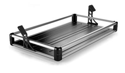 Tera-Flex Suspension - TeraFlex  JK 4dr: Wasatch Rear Cargo Rack – Silver Rails