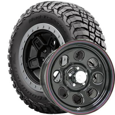 BF Goodrich - 39x13.50R17 BFG Mud Terrain KM3 on 17x9 Black Steel Daytona