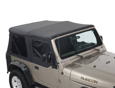King 4WD - King 4WD Replacement Soft Top With Tinted Upper Doors - Black Diamond - Wrangler TJ 1997-2006