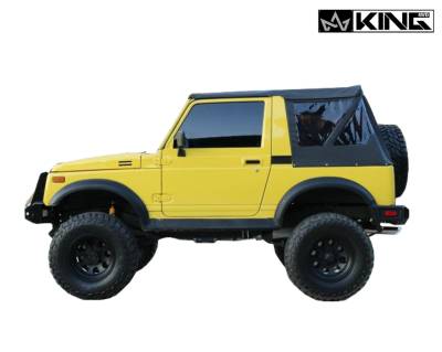 King 4WD - King 4WD Premium Replacement Soft Top, Black Diamond With Tinted Windows, 1986-1994 Suzuki Samurai